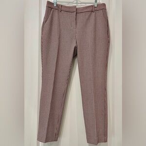 Express Ankle Pants in Burgundy Houndstooth